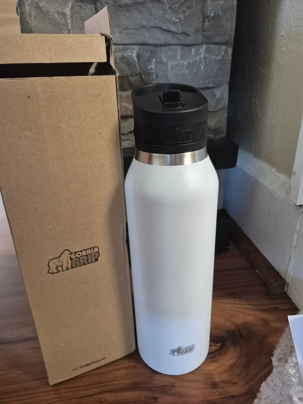 GORILLA GRIP Insulated Stainless Steel Water Bottle with Straw, Leak Proof s15